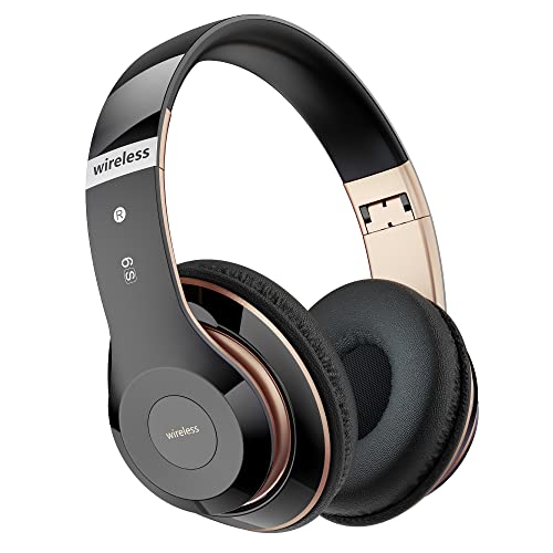 Lankey Sound Kopfhörer Kabellos Bluetooth, Bluetooth Kopfhörer Over-Ear mit 6 EQ Modi, 65 Std Kabellose Kopfhörer mit Eingebautem HD-Mikrofon, FM, SD/TF für Outdoor, Transport, Reisen, Studium