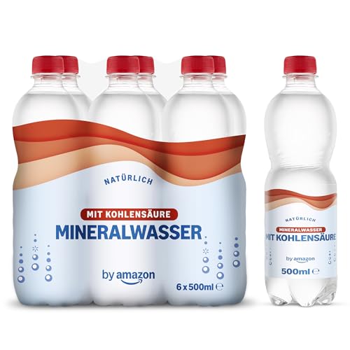 by Amazon Natürliches Mineralwasser mit Kohlensäure, 6x500ml
