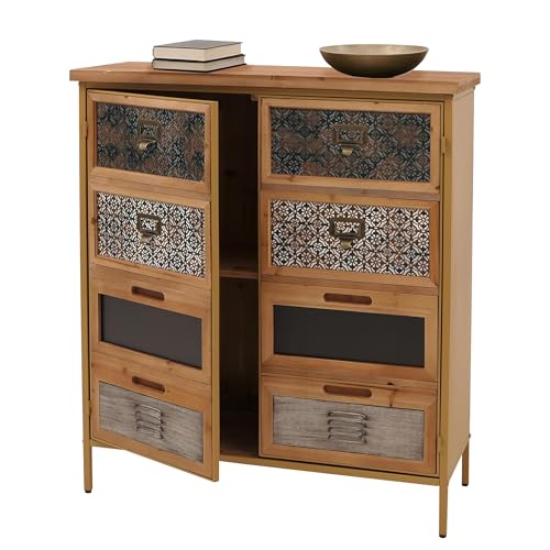 Mendler Apothekerkommode HWC-O79, Schrank Highboard Staufächer, Vintage Shabby-Look 94x80x35cm, blau