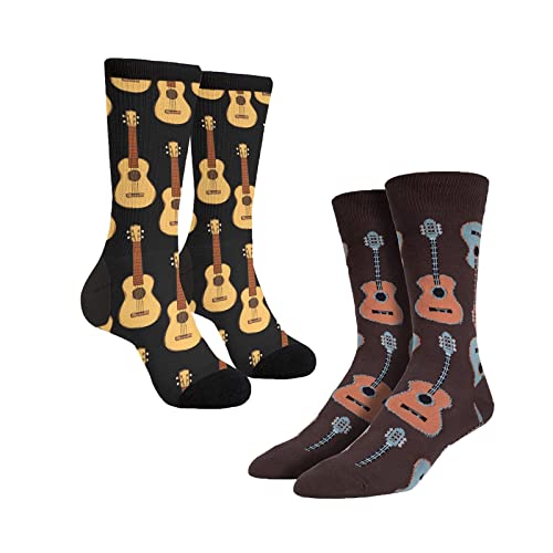 ENSTAB 2 Paar Gitarre Socken Geschenke Musikliebhaber Musik Geschenke Unisex(Größe41-46) (Gitarre-2)
