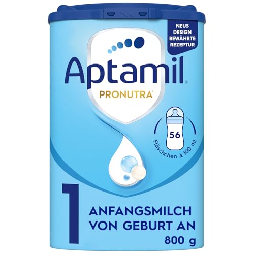 Aptamil Pronutra 1 – Anfangsmilch von Geburt an, Mit DHA, Nur Laktose, Ohne Palmöl, Babynahrung, Milchpulver, 1x 800 g
