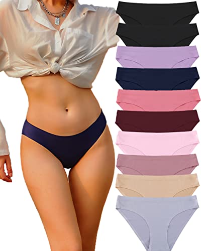 FINETOO 10er Pack Seamless Slips Damen Nahtlose Unterwäsche Sexy Hipster Panties Women Unterhosen Bequem Dessous Frauen Underwear Mehrpack XS-XL