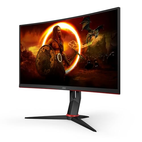 AOC Gaming C32G2ZE - 32 Zoll FHD Curved Monitor, 240 Hz, 1ms, FreeSync Premium (1920x1080, HDMI, DisplayPort) schwarz/rot