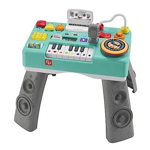 Fisher-Price Lernspaß DJ Spieltisch - musikalisches Lernspielzeug mit 3 Klavierspielmodi, Lichtern, Version: Deutsch, HRB63