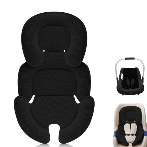 AVCXEC Sitzverkleinerer Babyschale, Neugeboreneneinsatz Babyschale, Neugeborenen Einsatz für Babyschale, Weiches Sitzauflage für Babyschale, Körperstütze und Kopf für Babyautositze (Schwarz)