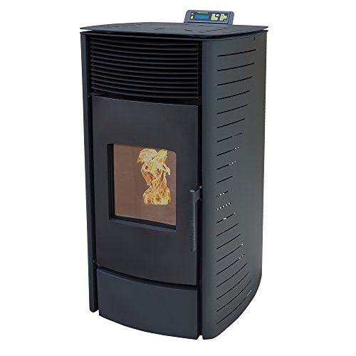 NEMAXX® P12 Pelletofen 13,6 kW bis 300m³– Elektrokamin mit ECO-Modus,Wi-Fi Ready,Wochen-Timer & Überhitzungsthermostat für effizientes Heizen – Schwarz