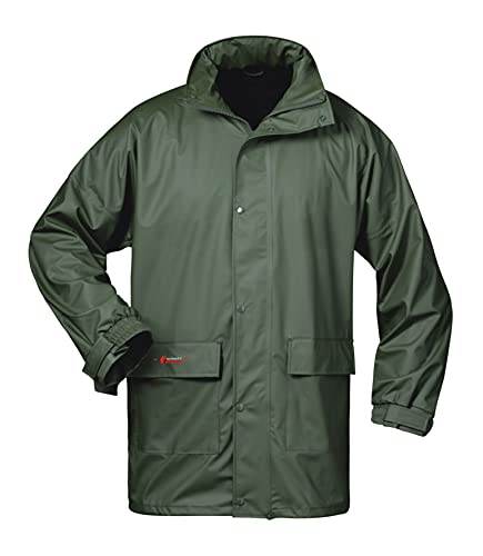 Norway PU Regen-Jacke mit Kapuze - Oliv - Größe: XL