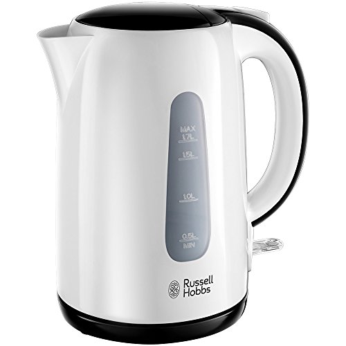 Russell Hobbs Wasserkocher [1,7l, 2200W] My Breakfast (verdecktes Heizelement, herausnehmbarer Kalkfilter, Kochstoppautomatik, außenliegende Wasserstandsanzeige, autom Deckelöffnung)Teekocher 25070-70