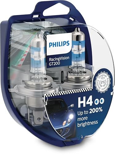 Philips RacingVision GT200 H4 Scheinwerferlampe +200%, Doppelset