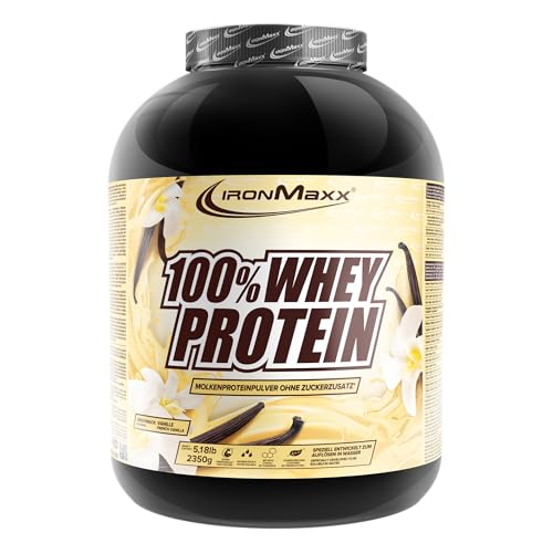 IronMaxx 100% Whey Protein Pulver 2350g - Vanille | Cremiger Eiweißshake mit BCAAs & EAAs | High Protein, Low Carb & zuckerarm | Ideal für Muskelaufbau, Diät & Fitness
