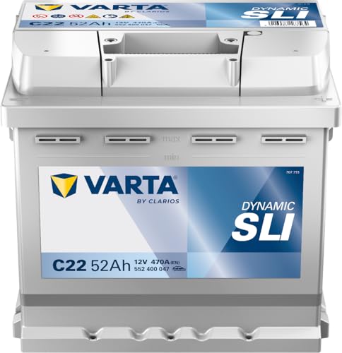 Varta Blue Dynamic 5524000473132 Autobatterien, C22, 12 V, 52 Ah, 470 A, mit PKW