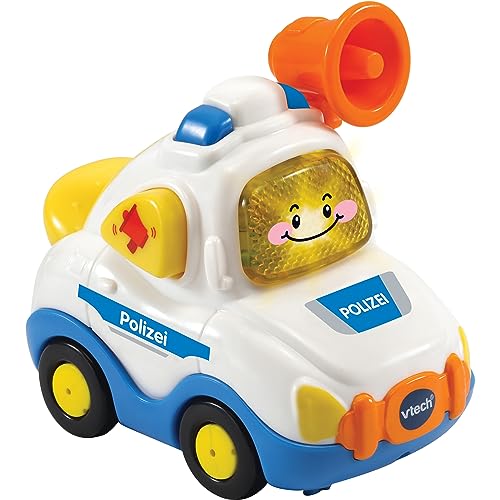 Vtech TUT TUT Baby Flitzer - Polizei – Spielzeugauto mit Musik, aufleuchtender Taste, spannenden Sätzen und Geräuschen – Für Kinder von 1-5 Jahren