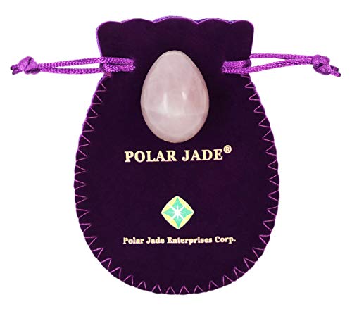 Polar Jade Yoni Ei Rosenquarz gebohrt klein mit Zertifikat und Anleitung für Frauen zur Stärkung der Beckenbodenmuskulatur und gegen Stress Erwachsene Harninkontinenz von Polar Jade