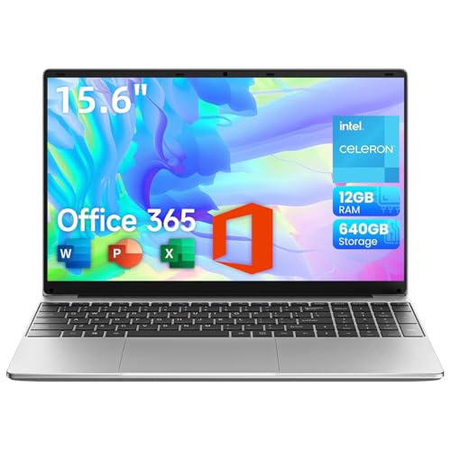 jumper Laptop 15,6 Zoll FHD Display, 12 GB RAM 640 GB ROM, Office 365, Prozessor 5205U Notebook, Akku 38 Wh, Zwei Stereo-Lautsprecher, USB 3.0, Typ-C, Digitale Tastatur