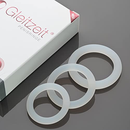 Gleitzeit® Penisringe Set – Sexspielzeug für Männer & Paare aus 100% medizinischem Silikon | Elastische Cockringe für längeren Genuss | Sex Toy, hautfreundlich & wiederverwendbar