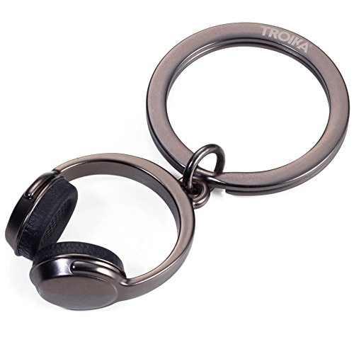 TROIKA HEADPHONE - KR17-07/GM - Schlüsselanhänger - Kopfhörer - Metallguss/Silikon - Trend: Musik - hören - gunmetal grau - das ORIGINAL von TROIKA