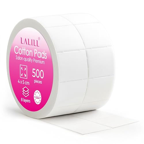 LALILL Zelletten Pad Fusselfrei 500 Stück – Zelettenrolle für Gelnägel 8-lagig – Nail Cleaner, Remover, Hybridnägel, Gellack, Nageldesign & Manikür