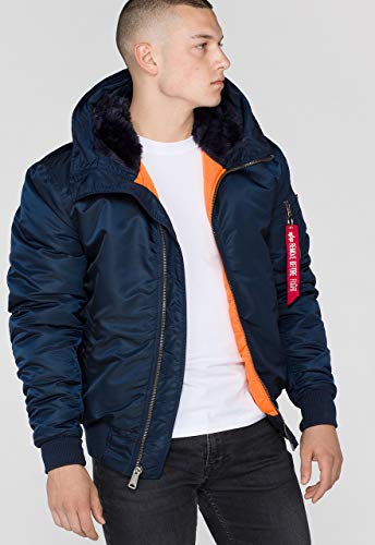 Alpha Industries Herren MA-1 Hooded Bomberjacke, Rep.Blue, L