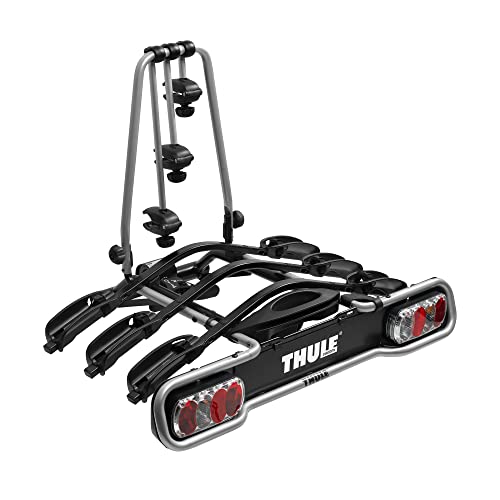 Thule EuroRide Fahrradträger, Fahrradträger Anhängerkupplung 3 Fahrräder Black/Aluminum 3 Bikes