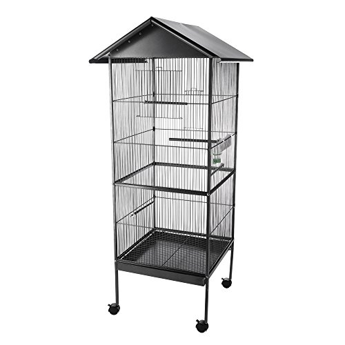 Melko Vogelkäfig Voliere 152CM Zimmervoliere Wellensittichkäfig Vogelheim inkl. Sitzstangen und Futternäpfe