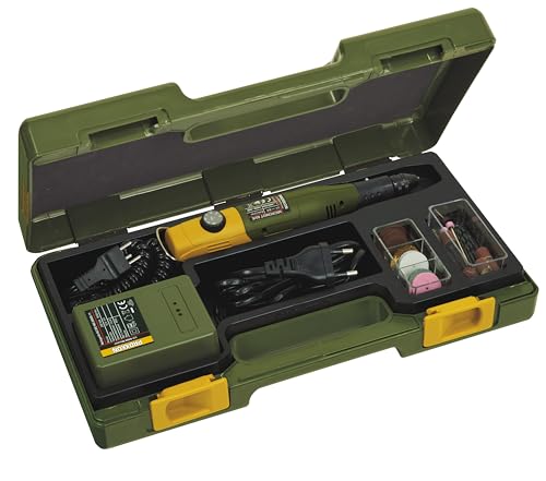 Proxxon MICROMOT 60/EF (Länge 220 mm, Gewicht 230 g, Leistung 40 W, Spannung 12-18 V, inkl. Netzgerät und 43 Einsatzwerkzeugen, Handbohrer, Schleifgerät, Fräsgerät) 28514