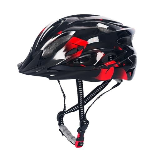 Qeunrtiy Fahrradhelm für Erwachsene, Leichtes Microshell, Herren und Damen, Passformanpassung, Empfohlene Passform 57-63 cm, für Radfahren, Radfahren, Rot
