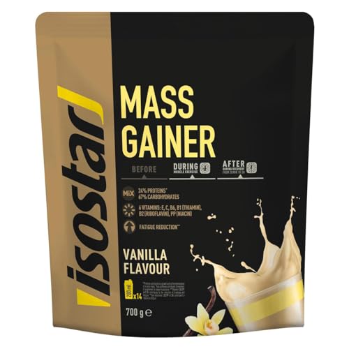 Isostar - Mass Gainer - Pulver für Hyperprotein-Drinks - Geschmack: Vanille - Gewicht: 700 g (14 Getränke) - 212503