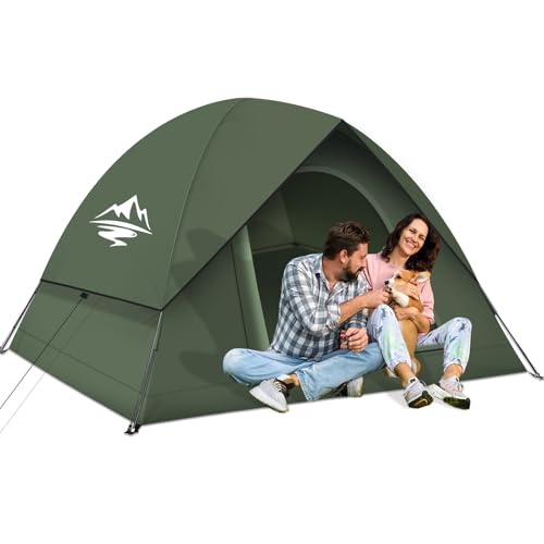 Zelt 2-3 Personen Camping Zelt, Ultraleichte Kuppelzelt Wasserdicht & Winddicht 3-4 Saison, Kleine Packungsgröße, Geeignet für Trekking, Camping, Outdoor