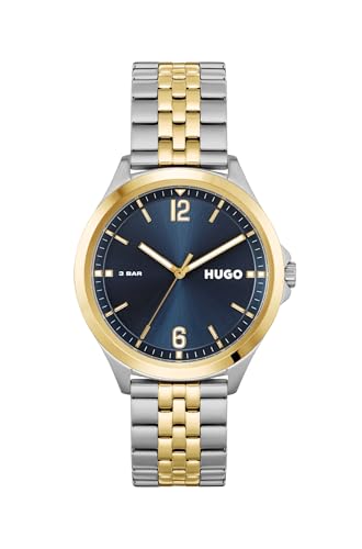 HUGO Analog Quarzuhr für Herren Kollektion #Suit mit Zweifarbiges Edelstahlarmband - 1530219