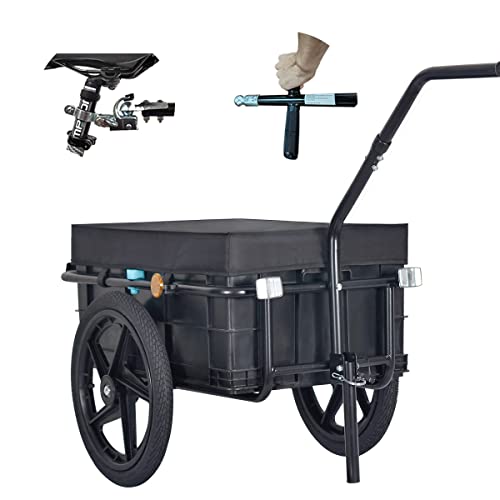 TIGGO Lastenanhänger & Handwagen XL Transportbox EXTRA groß für 2 Bierkästen Fahrradanhänger Anhänger Transportanhänger 70 Liter