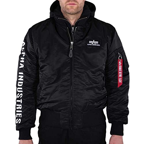 Alpha Industries Herren MA-1 D-Tec SE Bomberjacke, Black/White, L