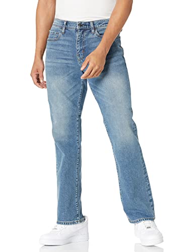 Amazon Essentials Herren Bootcut-Jeans mit gerader Passform - Auslauffarben, Helle Waschung, 36W / 32L