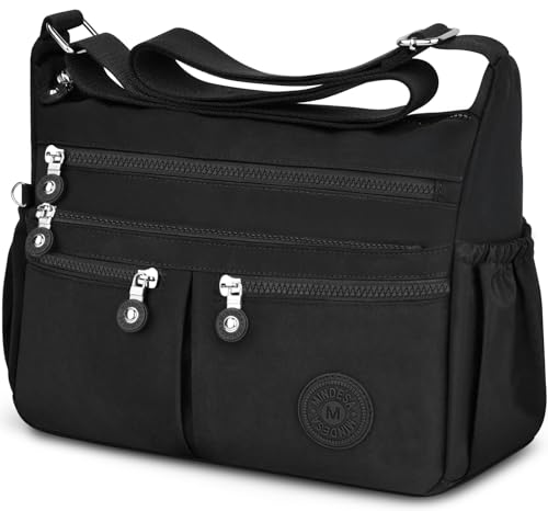 TEUEN Crossbody Bag Damen Große Kapazität Wasserdicht Nylon Umhängetasche Damen Mittelgroß, Casual Handtasche & Leichte Schultertasche Gross Messenger Bag mit Vielen Fächern
