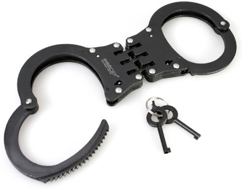 PRODEF® Handschelle Mod. 40110, Breitscharnier, gehärteter Stahl, matt-schwarz, inkl. Gürtelholster