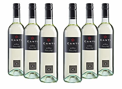 Canti - Italienischer weißer trockener Wein, mischung aus ausgewählten Trauben, fruchtiger Geschmack und frische Noten von tropischen Früchten, 6x750 ml