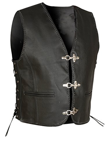 ALL THE GOOD LEDERWESTE LEDER WESTE KUTTE MOTORRAD Vest BIKER CHOPPER ROCKER LW27 (2XL)