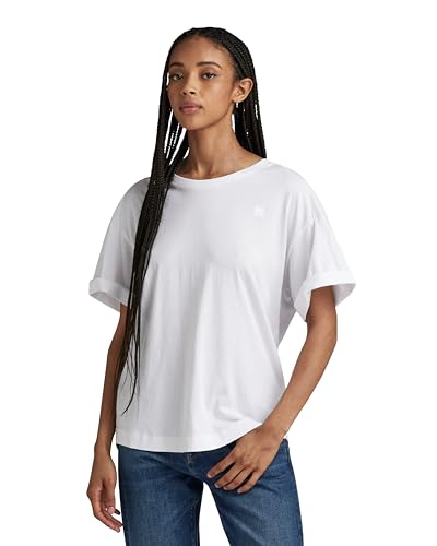 G-Star RAW Damen Rolled Up Sleeve Boyfriend Top, Weiß (White D24524-4107-110), M