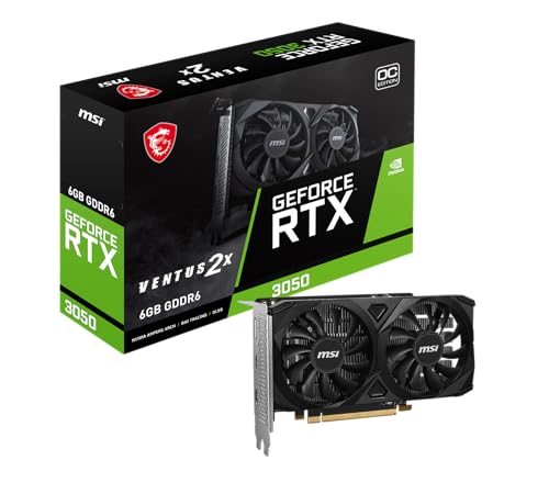 MSI GeForce RTX 3050 Ventus 2X E 6G OC - 6GB GDDR6, 14 Gbps, 96-bit