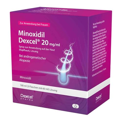 Minoxidil Dexcel 20 mg/ml Spray für Frauen zur Anwendung auf der Haut (Kopfhaut), 180 ml Lösung