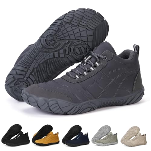 RUYI Barfußschuhe Herren Barfuss Schuhe Damen mit Breite Zehenbox und Zero-Drop Solhe Leicht Weich Fitnessschuhe Atmungsaktiv rutschfest Trekking-Wanderschuhe Walkingschuhe