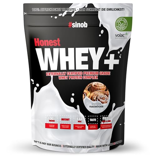 #sinob Whey Protein Pulver aus irischer Weidemilch (Grass Fed) - 820 g cremiges, instant lösliches Eiweiss Protein Pulver - für eine eiweißreiche Ernährung - Sojafrei – Made in Germany - Franzbrötchen