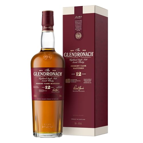 The Glendronach 12 Jahre - Premium Single Malt Whisky - Geschenkempfehlung - Vollmundig, cremig und würzig mit Sherrynoten - 0.7L/43 Prozent Vol
