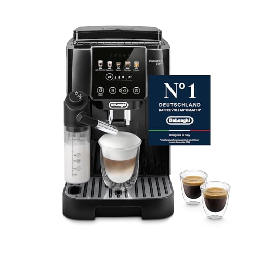 De’Longhi Magnifica Start - Perfetto Kaffeevollautomat mit LatteCrema-Milchaufschäumer, 4 One-Touch-Getränke, Cappuccino, Espresso Kaffeemaschine, Soft-Touch-Bedienfeld, Schwarz (ECAM220.91.B)