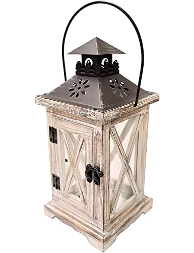 Dekorativer Vintage-Laternen-Kerzenhalter aus Holz, rustikales Bauernhaus, Tafelaufsatz, Laterne für Tischplatte, Kaminsims, Wandbehang, Party, Heimdekoration