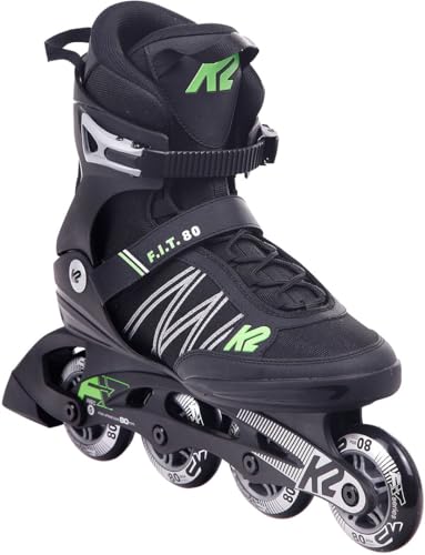 K2 Skates Herren Inline Skates F.I.T. 80, Black - Green, 30E0873.1.1.090