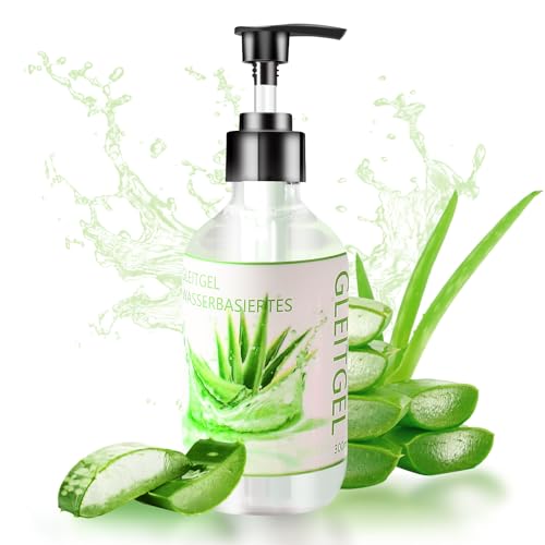 Gleitgel auf Wasserbasis, 300 ml Gleitgel Gel für Sex, mit Pflegenden Aloe Vera Extrakten, Nicht Klebrig, Kein Zucker, für Männer und Frauen, Geeignet für Sexspielzeug und Kondome