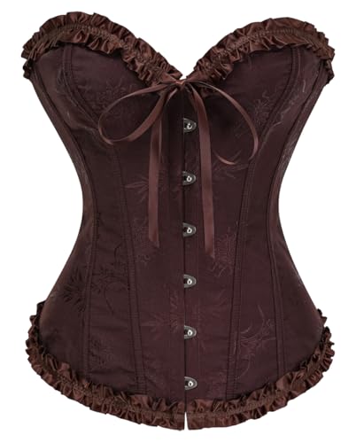 KUOSE Damen Vollbrust Corsage Bauchweg Korsage Top Übergrößen Schwarz