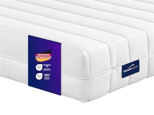 Traumnacht Easy Comfort Duo Kaltschaummatratze 90x200 cm | H2 & H3 | Ergonomisch & atmungsaktiv | Öko-Tex Zertifiziert | 11 cm Höhe | Hypoallergen & Antibakteriell | Deutscher Qualitätsstandard
