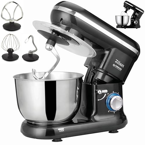 Elektrische Küchenmaschine Rührgeräte & Mixer Knetmaschine zum Backen Teigmaschine Schneebesen Rühr- & Knethaken Teigkneter Multifunktionale Rührmaschine mit Mixer Pulsfunktion 4,5 Liter