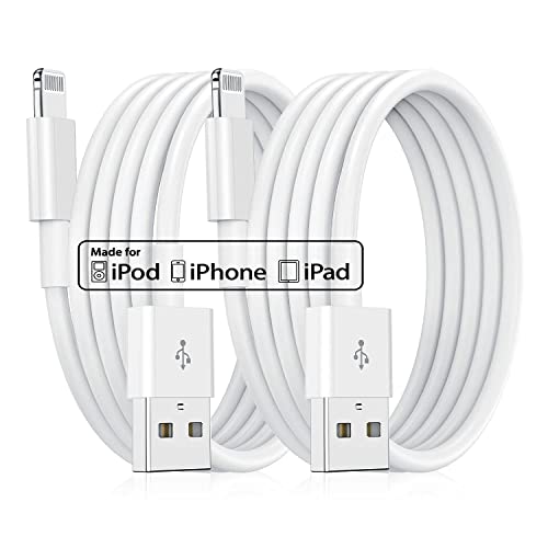 2Pack 2M iPhone Ladekabel Original,[MFi Certified] Lang Lightning to USB Kabel, Schnellladung 6ft Apple Ladekabel für Apple iPhone 14/13 Pro Max/12 Mini/11/XS/XS Max/XR/X/8 Plus/7Plus/6s/6Plus/SE,iPad